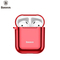 Baseus Metallic Shining Ultra-thin Silicone Protector Case with Hook for Airpods 1 / 2 Red