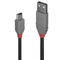 Lindy CABLE USB2 A TO MINI-B 2M/ANTHRA 36723
