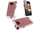 Samsung Galaxy S2/S2 Plus i9100/i9105 Honeycomb Combo Back Case Cover Silicone Bumper Red White maks