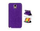 Samsung N9005 Galaxy Note 3 Vintage Design Leather Wallet Case Stand Cover Purple maks