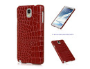 Samsung N9005 Galaxy Note 3 Crocodile Skin Design Leather Back Case Cover Red maks
