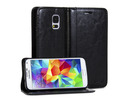 Samsung Galaxy S5 i9600 G900 Leather Wallet Flip Case Cover Stand Black maks