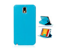 Samsung N9005 Galaxy Note 3 Vintage Design Leather Wallet Case Stand Cover Light Blue maks