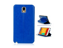 Samsung N9005 Galaxy Note 3 Vintage Design Leather Wallet Case Stand Cover Dark Blue maks