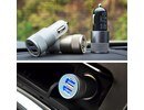 Auto Universal Dual USB Car Charger 2.1A/1A 12-24V LED Auminium Adapter Tablets Phone Camera Navigations autolādētājs