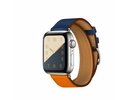 Apple Watch 38/ 40mm Dizaina Ādas Siksniņa (Zila/Oranža)