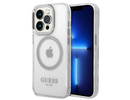 Guess iPhone 14 Pro Max 6.7 hard case Metal Outline Magsafe Apple Silver