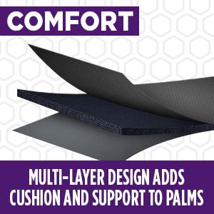 multi layer design adds cushion and support to palms