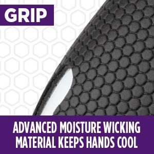 advanced moisture wicking material keeps hands cool