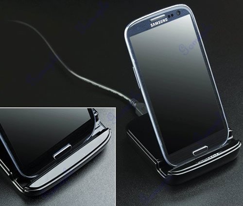 Samsung i9300 Galaxy S3 III 2 in 1 Sync Charger Dock Cradle Station Stand Holder Adapter galda lādētājs turētājs