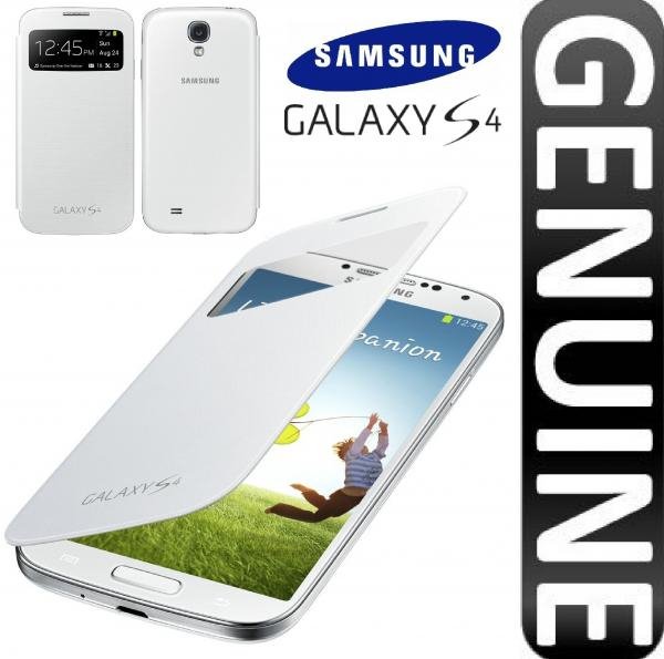 Samsung Galaxy i9500/i9505 S4 IV Original Premium S-view cover flip case EF-CI950BWEGWW maks white