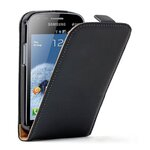 Samsung S7560/S7562/S7580 Galaxy Trend/Duos/Plus Leather Flip Case Cover Black maks