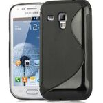 Samsung S7560/S7562/S7390/S7392 Galaxy Trend/Duos S/Plus Line Soft Silicone Back Case Black Bumper maks