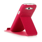 Samsung i9300 Galaxy S3 Hot Pink Red Leather Flip Case Cover Stand maks