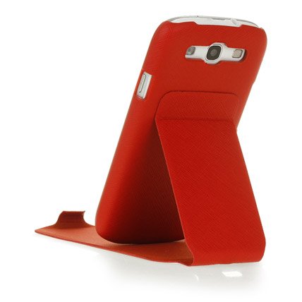 Samsung i9300 Galaxy S3 Red Leather Flip Case Cover Stand maks