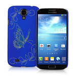 Samsung Galaxy S4 i9500/i9505 Butterfly Design Protective Hard Back Case Blue maks