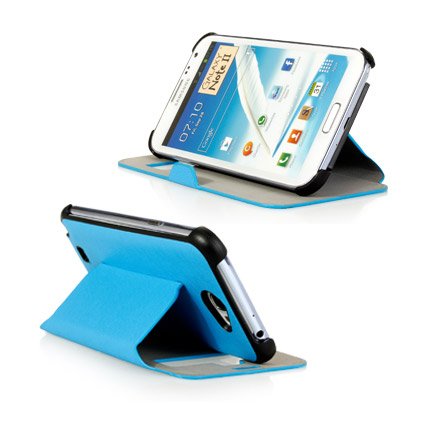 Samsung N9005 Galaxy Note 3 S-View Protective Leather Book-Style Case Cover Lihgt Blue maks