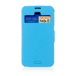 Samsung N9005 Galaxy Note 3 S-View Protective Leather Book-Style Case Cover Lihgt Blue maks