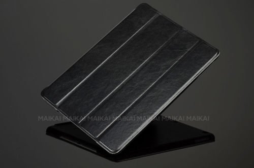 Apple iPad 5 Air Premium Quality Leather Smart Case Cover Stand Black maks