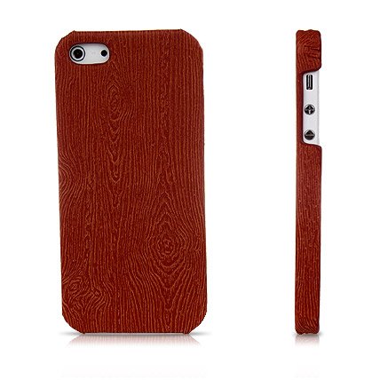 Apple iPhone 5/5S/5C Wood Red Brown Back Case Cover maks