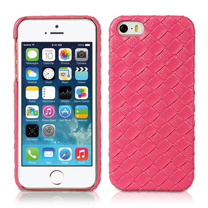 Apple iPhone 5/5S Diamond Weave Design Leather Back Case Cover maks