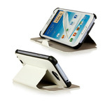 Samsung N7100 Galaxy Note 2 Protective Leather Book Style Stand Case Cover White maks