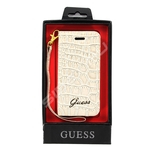 Apple iPhone 5/5S Original Guess Luxury Beige Croco Wallet Book Case Cover maks