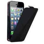 Apple iPhone 5/5S Original Kenzo Glossy Leather Flip Case Cover Paris Fashion Design Black maks