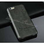 Apple iPhone 6 Luxury Leather Flip Case Cover Black Grey ādas maks 