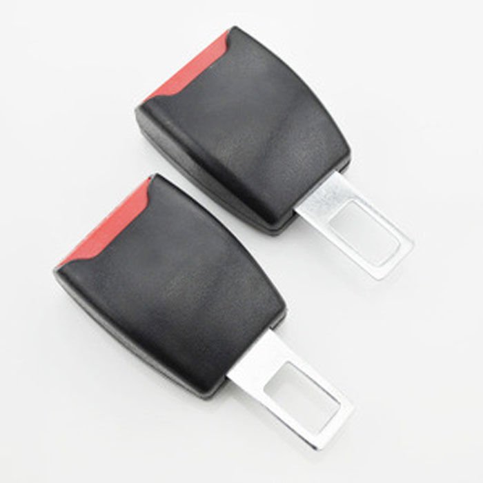 Car Auto Practical 2pcs Black Safty Seat Belt Buckle Alarm Canceller Extender Universal