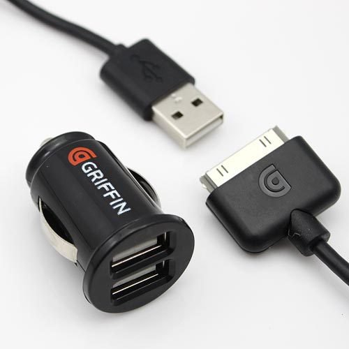 Griffin Auto Mini Dual USB Car Charger Apple iPad 1/2/3/iPhone1/2/3/4/iPod autolādētājs 