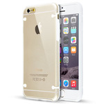 Apple iPhone 6/6S Glow Rubber Gel Ultra Thin Clear Back Case Cover Bumper White maks