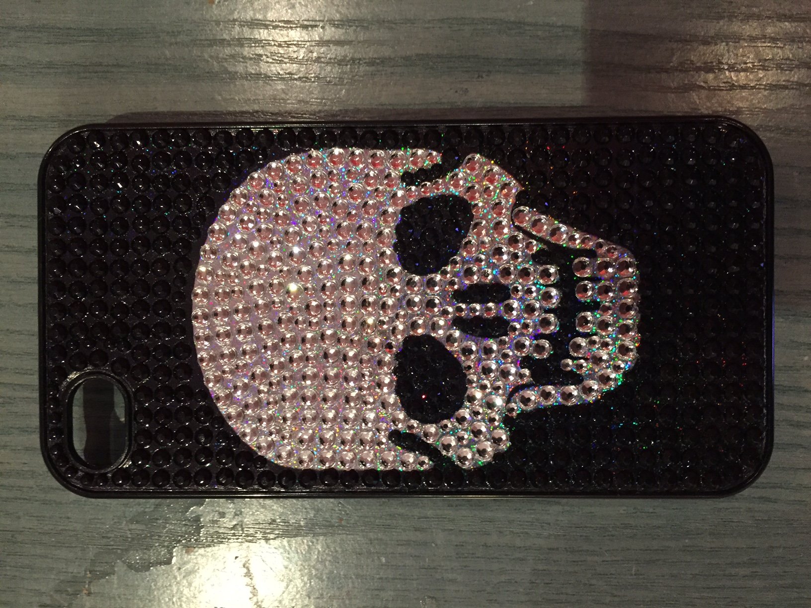 Apple iPhone 4/4S Diamond Swarovski Scull Back Case Cover maks vāciņš 