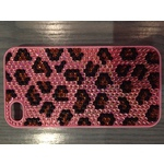 Apple iPhone 4/4S Diamond Swarovski Pink Leopard Back Case Cover maks vāciņš