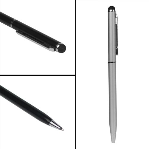 Stylus Ballpoint Metal Pen iPad iPod iPhone Galaxy ATIV Tab Note Sony Xperia Z Samsung LG Nokia HTC ZTE Asus Acer Tablet Smartphone Silver