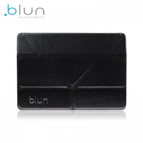 Blun MHS Eko ādas sāniski atverams maks ar stendu Apple iPad mini (mini 2 / 3) Melns