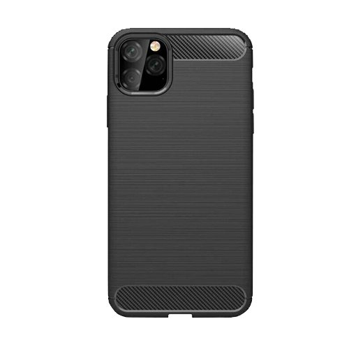 iPhone 11 Pro Max Carbon Style Silikona Maciņ&scaron; (Melns)