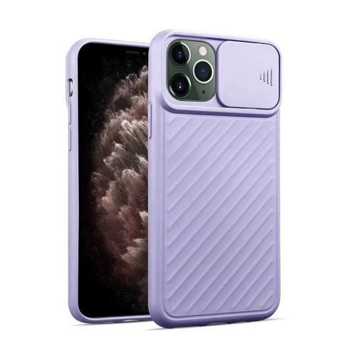 iPhone 12 Mini Silikona Macins ar kameras aizsargu (Violets)