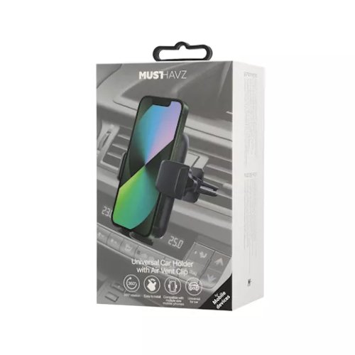 Universal Car Holder with Air Vent Clip by Musthavz Black
