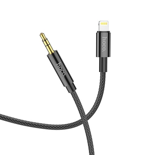 Adapters and other accessories HOCO cable AUX 3.5"Jack to Lightning 1M UPA19 black