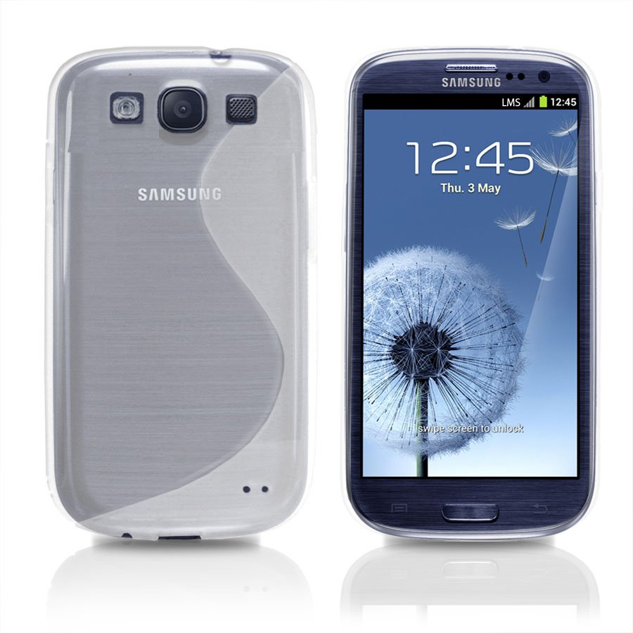 Samsung i9300 Galaxy S3 III S Line silicone back case cover maks clear white