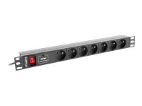 Lanberg PDU-07E-0200-IEC-BK PDU 1U 10A
