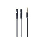 Adapter Stereo 3.5MM splitter audio+ microphone cable sockets 4 PIN