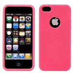 Apple iPhone 5 Hot Pink Silicone Case Cover Bumper Swirl maks