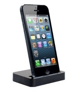 Apple iPhone 5 Dock Charger Desktop Data Sync Cradle Mount Docking Station stand lādētājs black