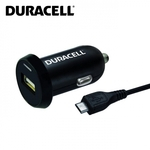 Duracell Universāls 2.4A Vienas USB Ligzdas Auto 12V-24V DC 5V Lādētājs + Micro USB kabelis 1m Telefonam / Planšetdatoram Melns