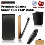 Forcell Slim Flip Case Samsung S7270 Galaxy Ace 3 telefona maks vertikāli atverams Melns