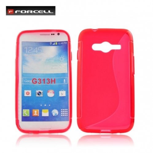 Forcell Back Case S-Line Samsung G313H Galaxy Ace 4 / NXT telefona maks vertikāli atverams Sarkans
