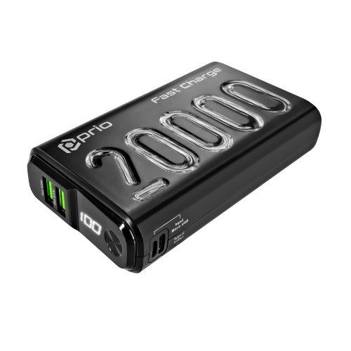 Power bank Prio Fast Charge (18W PD + QC3.0) Powerbank 20.000mAh black
