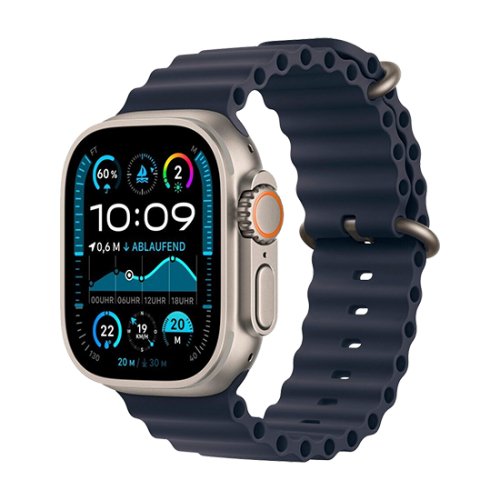 Apple Watch Ultra 2 LTE (2024) 49mm Black Titanium Case with Trail Loop M/L - Navy